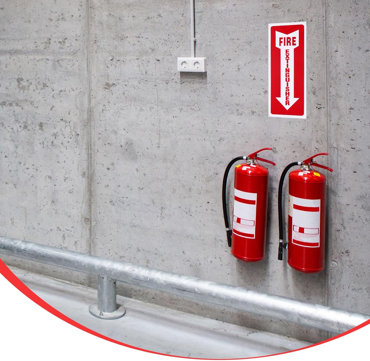 PATIKIL Fire Extinguish Signs, 36 Pack 12" x 4" 31.5 Mil Fire Extinguish Sticker Self Adhesive Vinyl Waterproof Protected Safety Sign with Arrow for Home Kitchen Car Boat