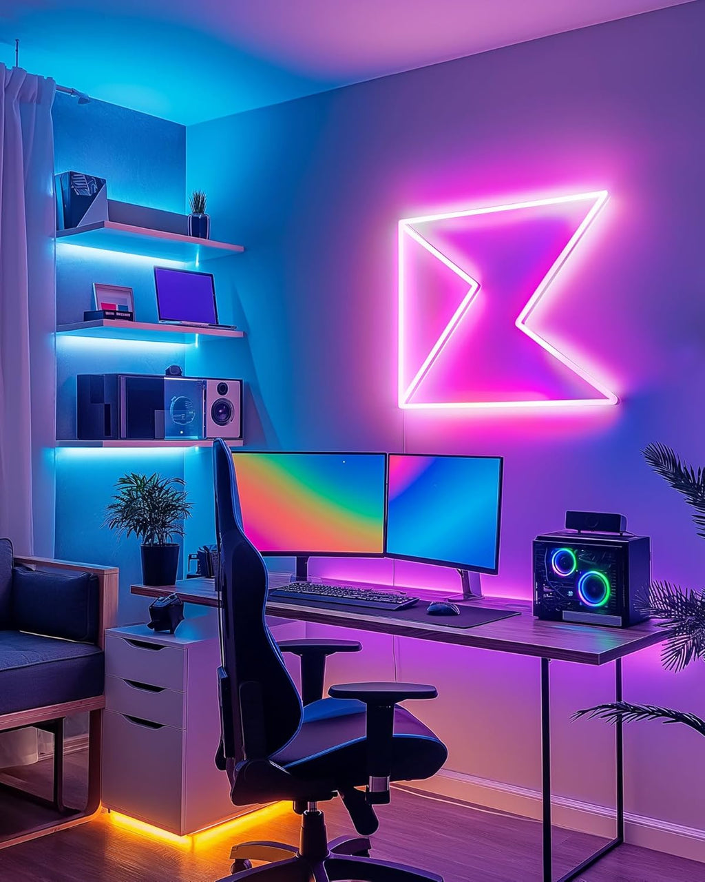 HitLights LED Strip Lights 3 Pre-Cut 12Inch/36Inch LED Light Strip Flexible Color Changing 5050 LED Accent Kit with RF Remote, Power Supply, and Connectors for TV, Home, DIY Decoration
