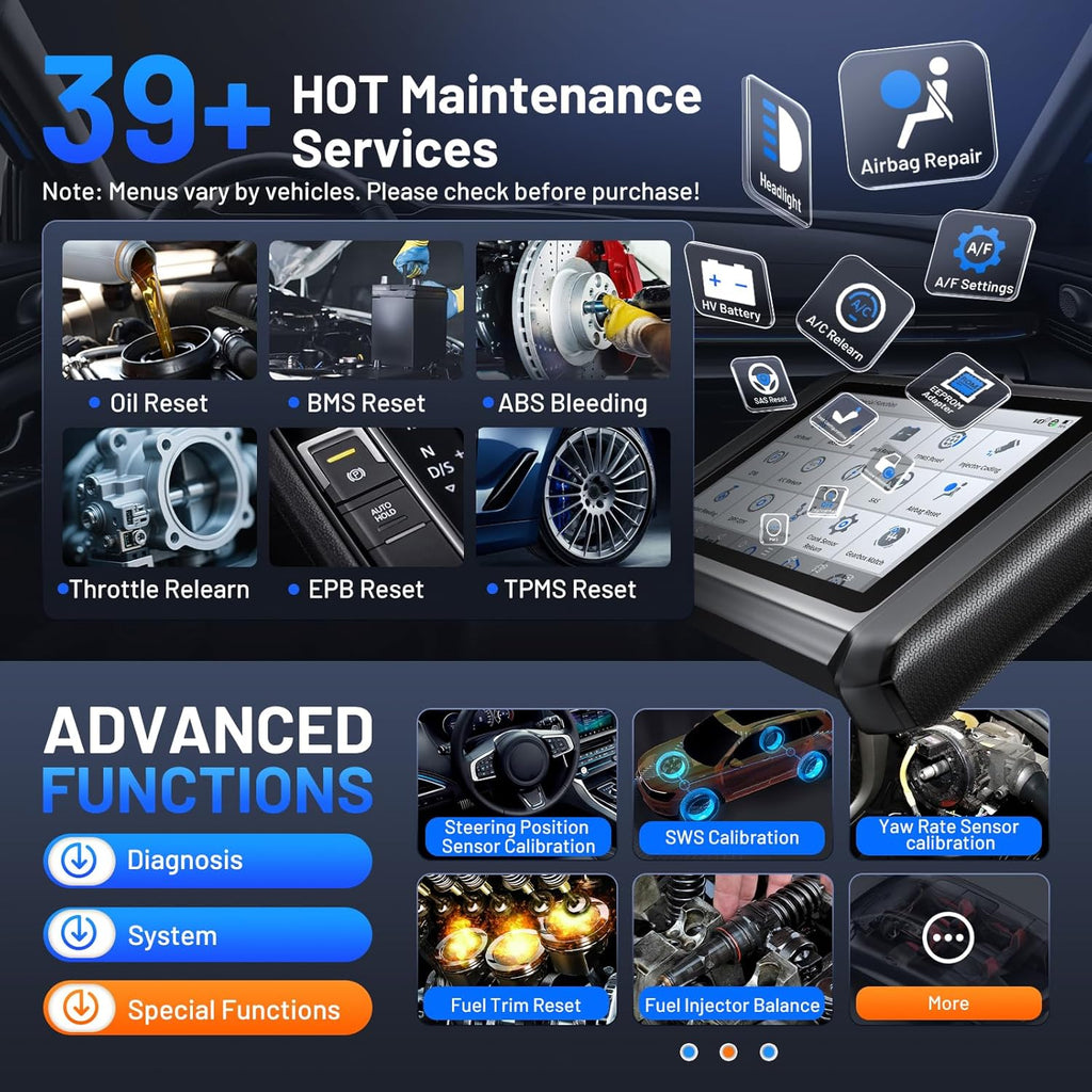 XTOOL D7W OBD2 Scanner Diagnostic Tool: 2026 Wireless Ver. of D7/D7S/D7BT, Bidirectional Scan Tool with ALL System Diagnostic, PMI, ECU Coding, 39+ Resets, 3-Year Updates, CAN FD/DoIP, Scanner for Car