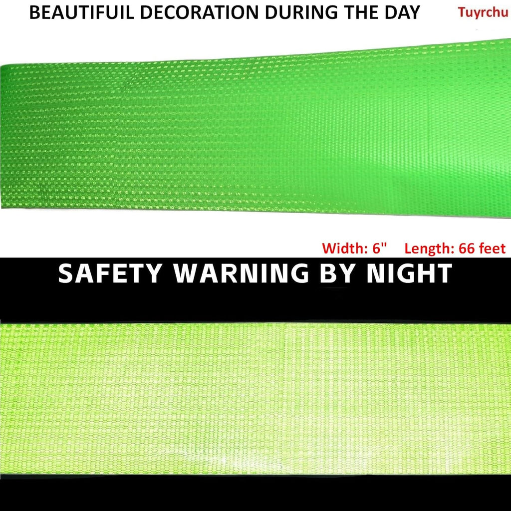 Green Reflective Tape Outdoor Waterproof 6 inch Wide, High Visibility Warning Industrial Marking Tape, Safety Stickers (68 feet)