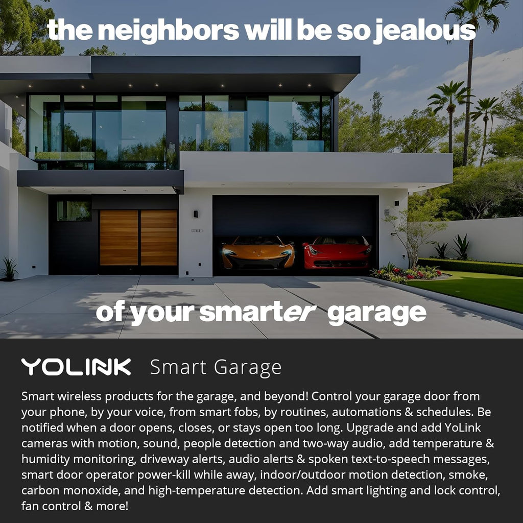 YoLink 1/4 Mile World's Longest Range Smart Wireless Garage Door Opener, App Control, Compatible with Alexa IFTTT, YoLink Hub Required