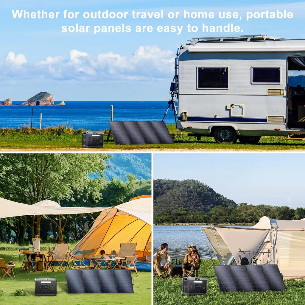 SolarPlay Q2501 Solar Generator with 400W Solar Panel, 2400W/2160Wh Large Capacity Portable Power Station, 4 AC Outlets (4800W Peak), Emergency Power Station for Home, Camping, Outdoor Battery Backup