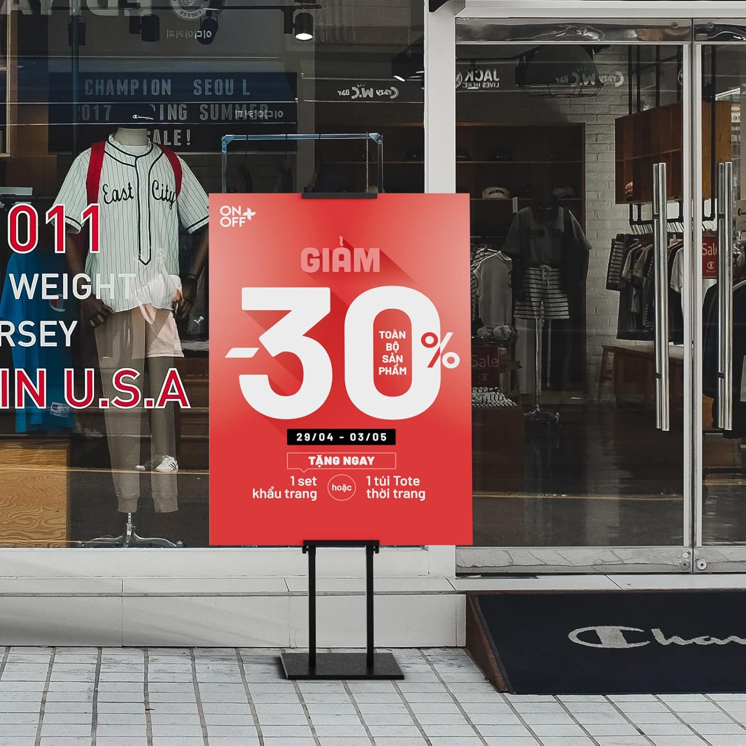 2Pack Sign Holder Stand,Display Stand,Heavy Duty Adjustable Pedestal Sign Stand Up to 75 inch,Double-Sided for Board & Foam Sign,Sign Stand with Base,Fit Wedding,Restaurant or Business etc(Poster not Included)