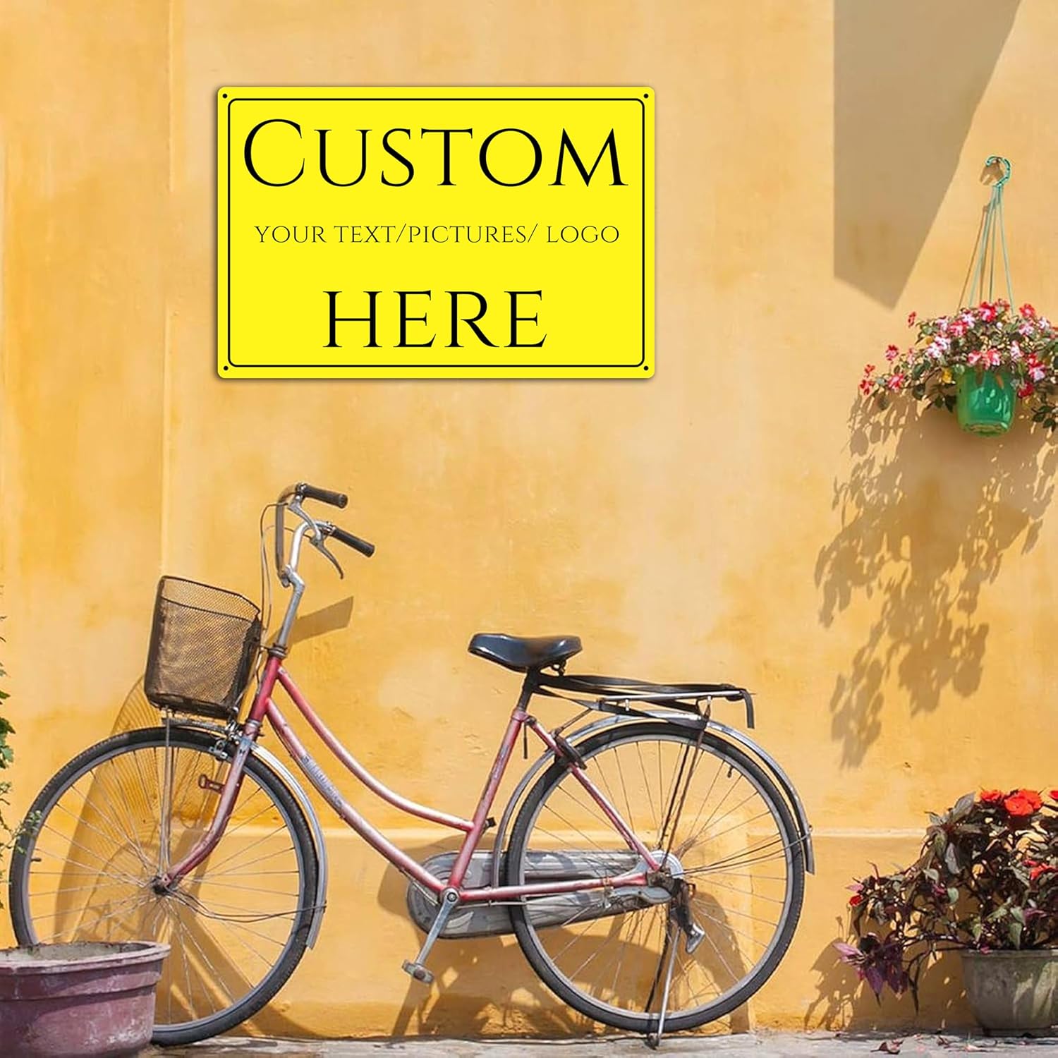 Custom Sign,Aluminum Weatherproof Metal Sign Multiple Sizes, Reflective，Double-sided，Customize for Garden, Business, Workplace, office, Home, Delivery Signs(10 * 7Inch)