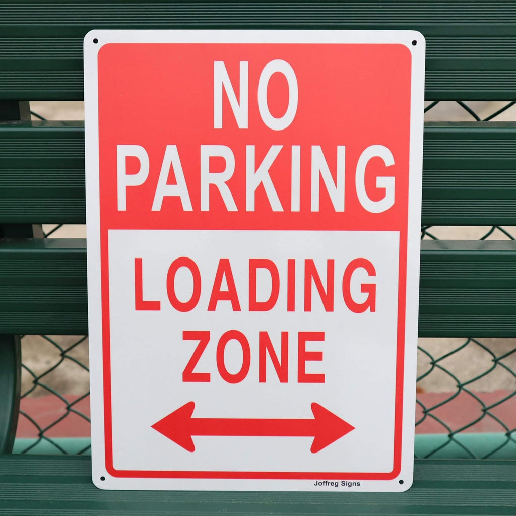 Joffreg No Parking,Loading Zone Sign,14 x 10 Inches,Reflective Aluminum,UV Printed,Weather Resistant,Waterproof,Durable Ink,Easy to Mount,Indoor Or Outdoor Use,2 Pack