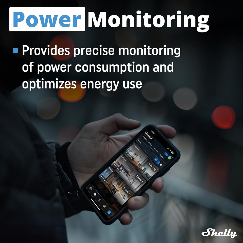 Shelly Dimmer 0/1-10V PM Gen3 | WiFi Smart Dimming with Power Monitoring | Home Automation | Compatible with Alexa & Google Home | iOS Android App | No Hub Required