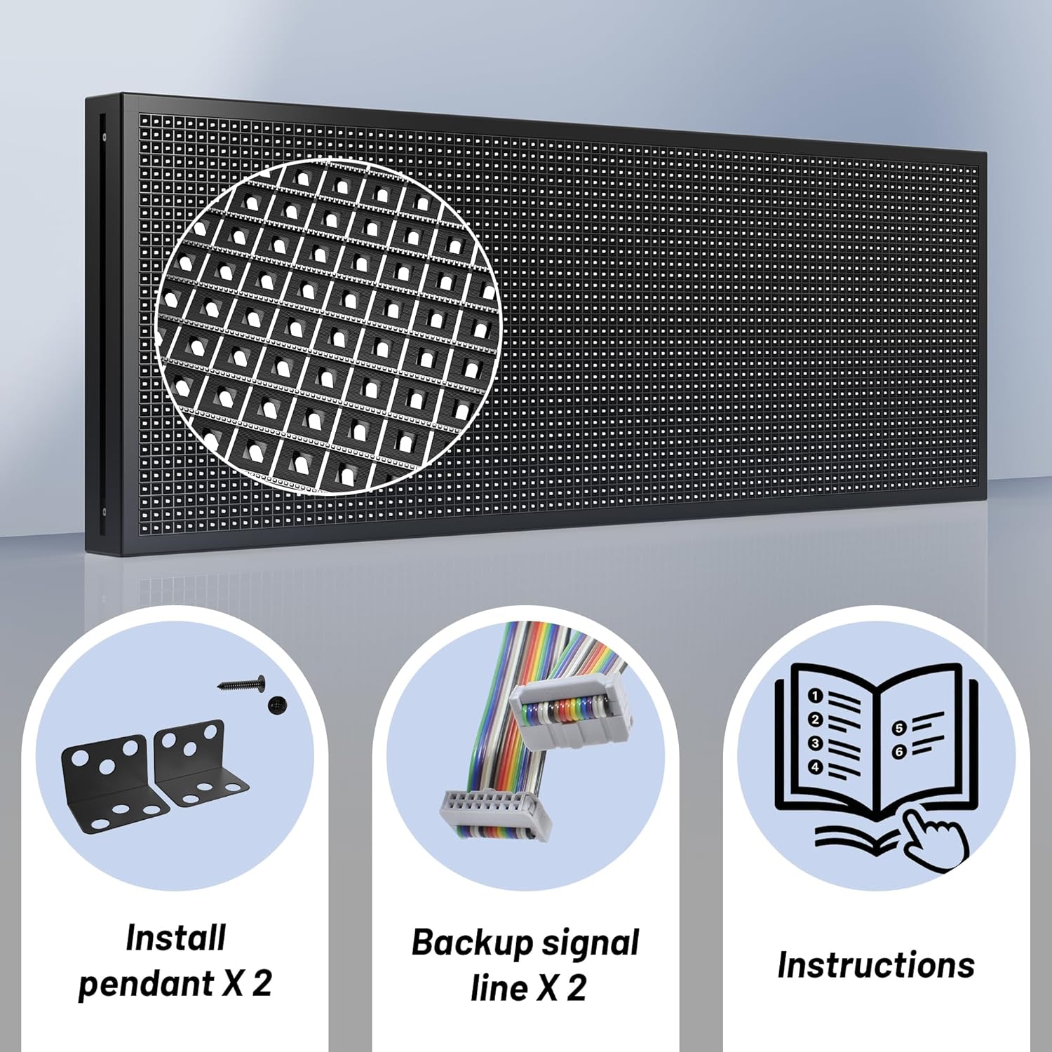 ‌Kochenkore P10 Programmable LED Sign, 39"x14" Scrolling Display, Waterproof Outdoor Digital Signage with WiFi Control, Indoor RGB Advertising Message Board for Business & Store Signs