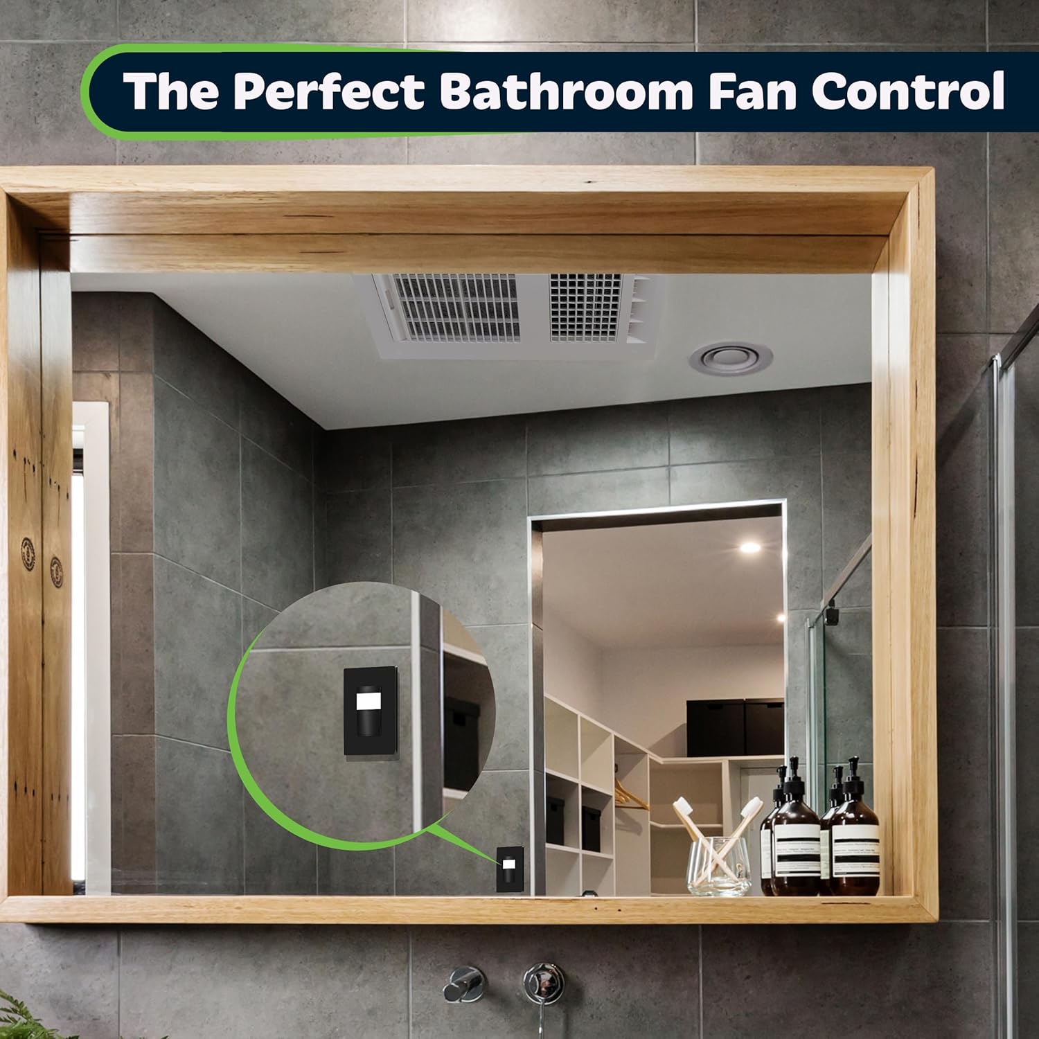TOPGREENER PIR Motion Sensor Light Switch, Occupancy & Vacancy Motion Sensor Switch, Operable Without Ground Wire, No Neutral Wire, Single Pole, TDOS5-HL-BK-2PCS, Black