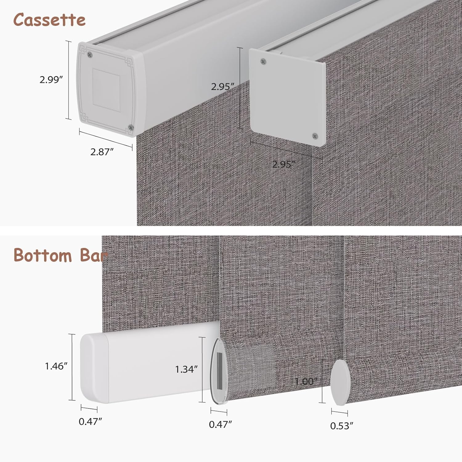 Motorized Roller Blinds with Remote, 100% Blackout Automatic Roller Shades for Bedroom, Bathroom, and Living Room, Customized Size, Carbon Gray