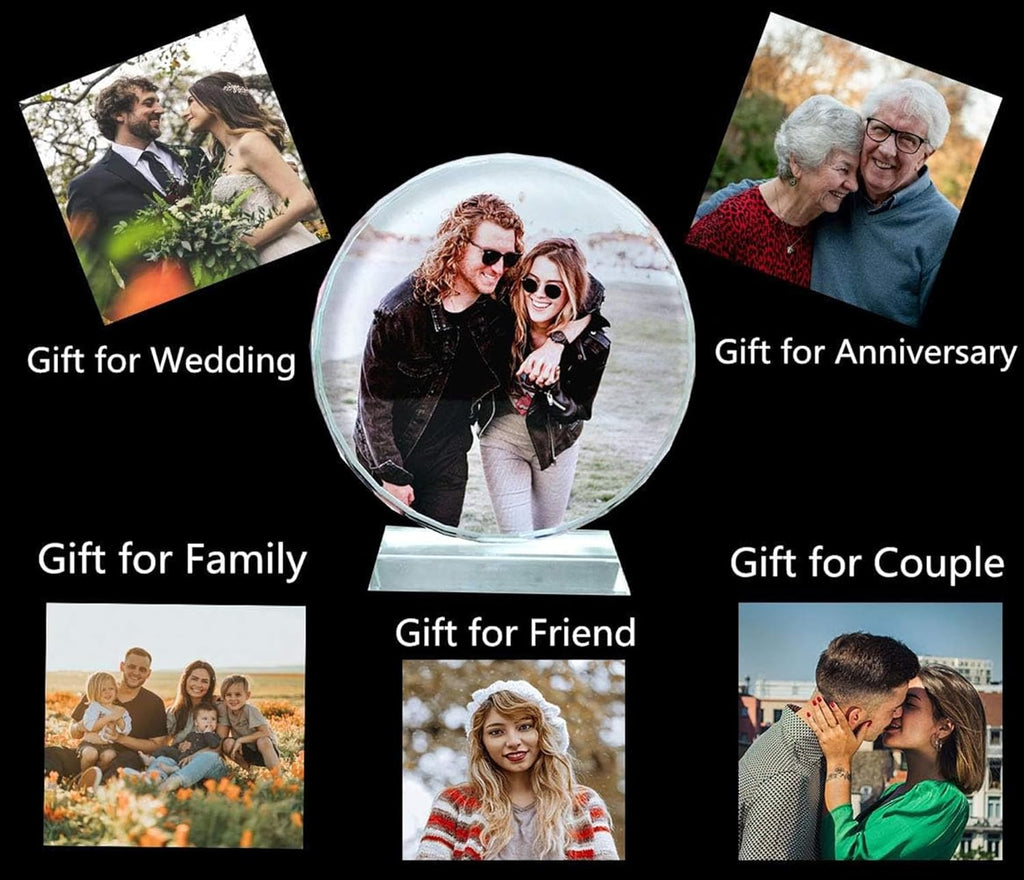 Personalized crystal photo frame, custom photo home decoration frame, birthday, Christmas, wedding anniversary, wedding gift for girlfriend, boyfriend, husband, wife, friends, father, mother