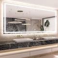 Keonjinn LED Bathroom Mirror 84 ” x 40 ” with Frontlit & Backlit, Lighted Mirror for Bathroom Wall with Dimmable 3-Color Lights, Large Anti-Fog Mirror, HD Tempered Glass, UL-Listed LED Driver