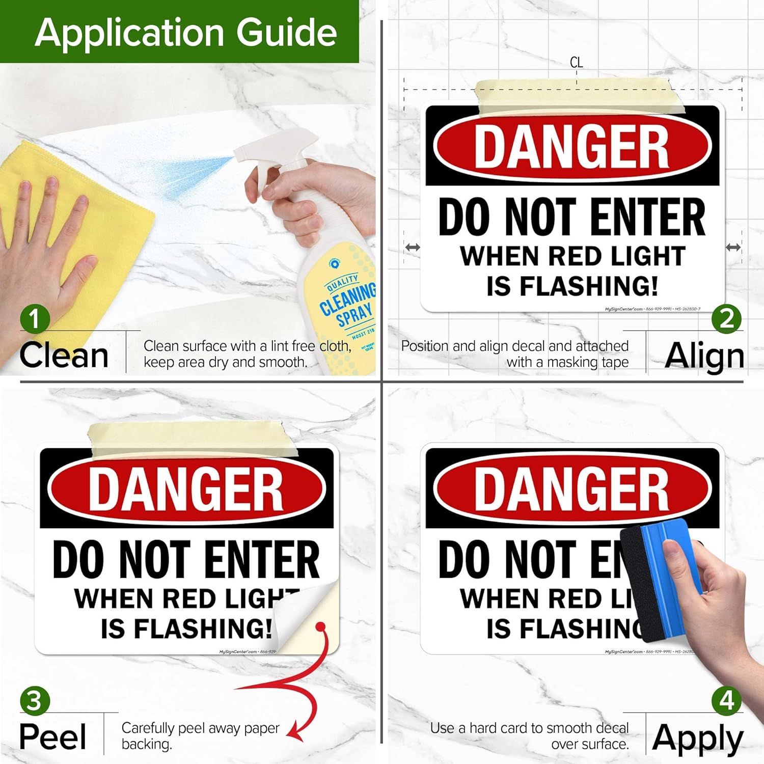 Danger Do Not Enter When Red Light is Flashing Sign, 10x7 Inches, 4 Mil Vinyl Decal Stickers Weather Resistant, Made in USA by My Sign Center