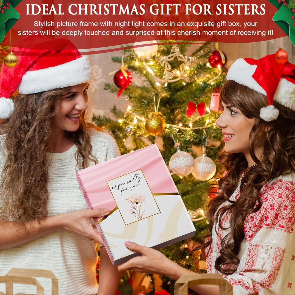 Sisters Gifts from Sister Christmas Gifts for Sister from Brother - Sister Picture Frame 5x7 with Night Light Friendship Gifts Friend Gifts for Women Sister Girls, Birthday Sister In Law Gifts