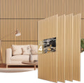 Yuzzy Acoustic Wood Slat Wall Panels - 48" x 22" Teak Fluted Sound Absorbing Panel for Wall and Ceiling - 4 Pcs Wall Panels for Interior Wall Decor for Homes, Offices, Studios