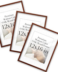 iHery Standard 12x16in Truly Natural OAK Wood Walnut Color Picture Frame with High Transparency Acrylic Glass Thickened Backboard, Photo Frames Sets Minimalistic Design Narrow Border 3Pack