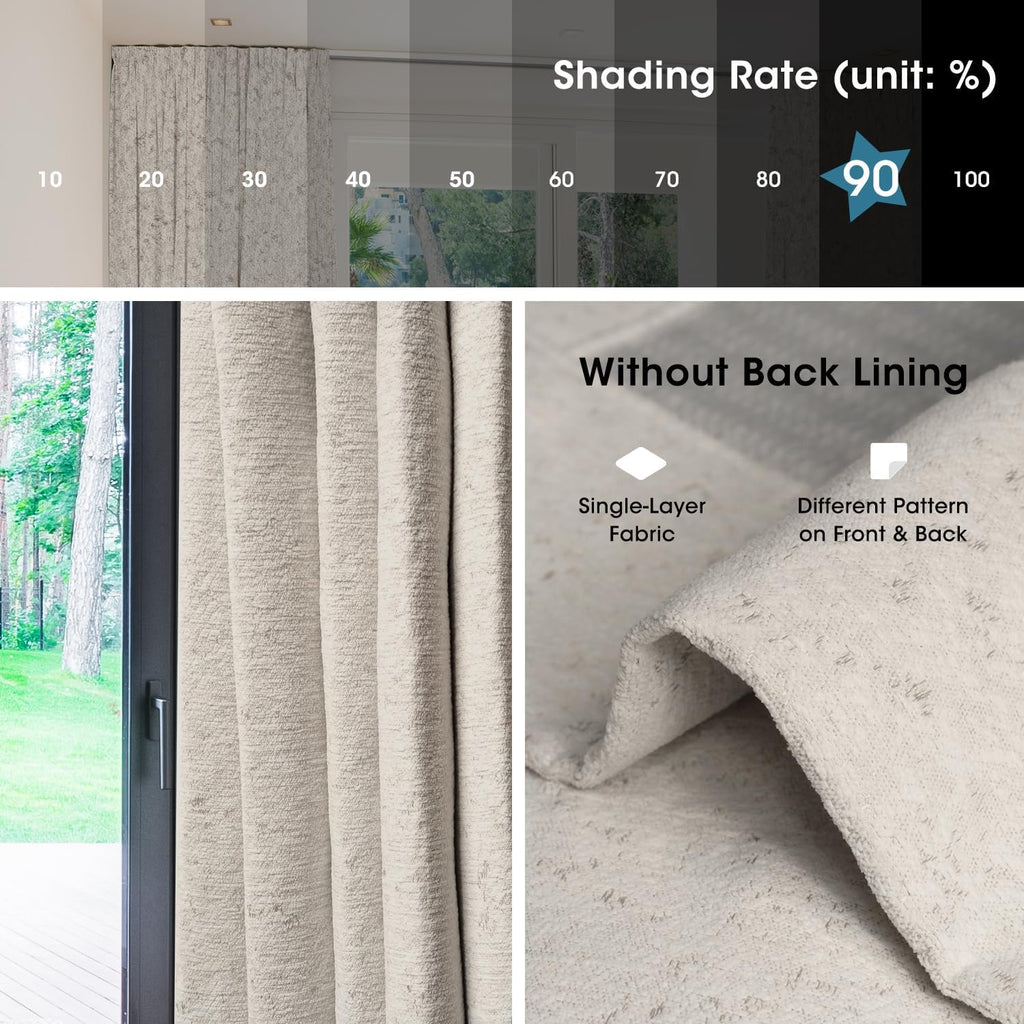 SmartWings Automatic Curtain Opener with Drapery, Motorized Vertical Blinds with Remote, Electric Closet Doors Sliding Panels Compatible with Alexa Google Homekit, 90% Blackout Milky Coffee