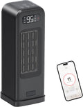 MORENTO Space Heaters for Indoor Use, Portable Electric Heater with Thermostat, Smart and Voice Control, 1500W PTC Ceramic Safety, 36dB Quiet Smart Heaters for Office Bedroom Home Black 1Pack