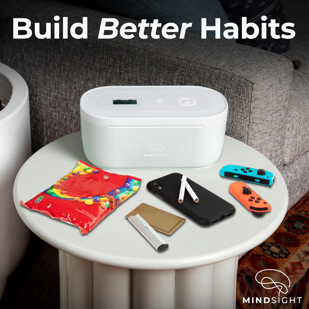 Mindsight Timed Lock Box | Unplug from Phones, Video Games, Social Media, Snacks & Cravings | 3 Modes based on Willpower | Easy to Use | Out of Sight ~ Out of Mind | Boost Your Mental Wellness