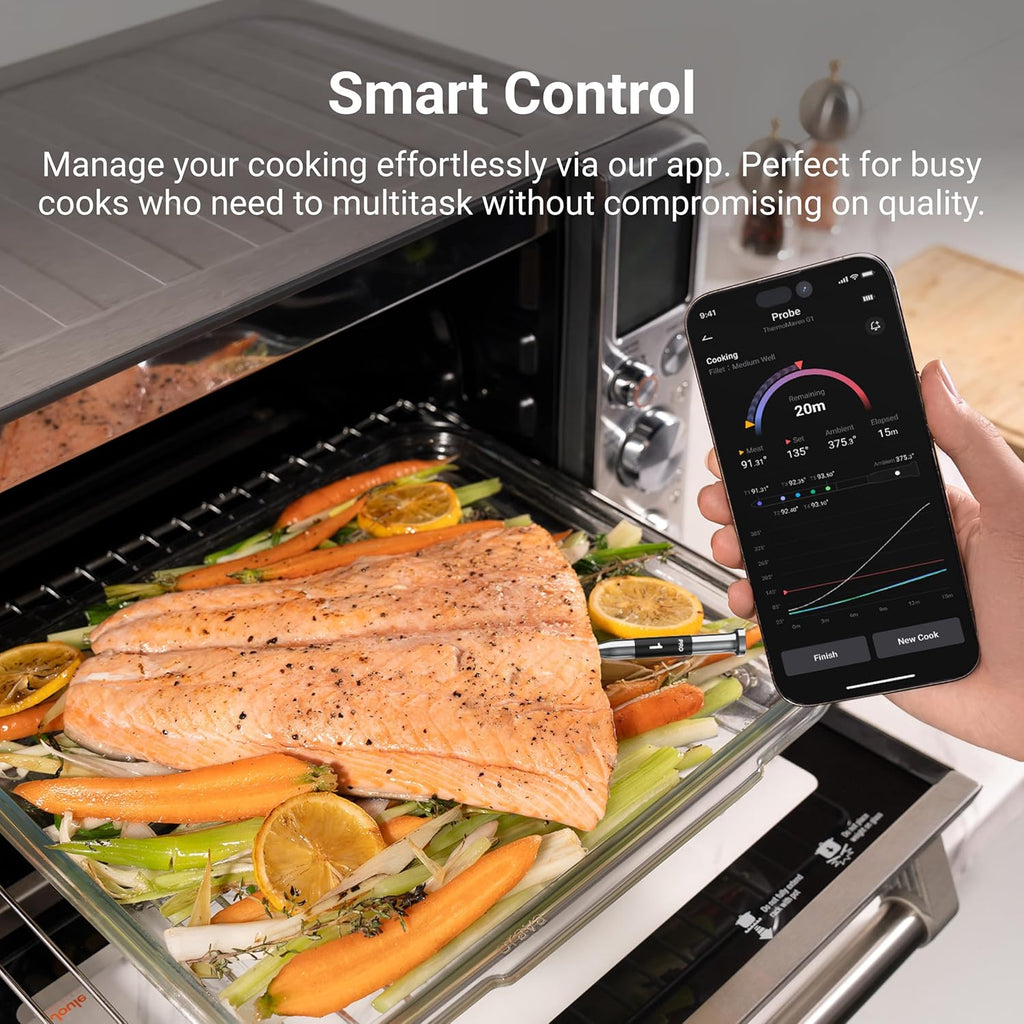 ThermoMaven Wireless Bluetooth Smart Meat Thermometer: Standalone Base, Smart WiFi Thermometer with Sub-1G, 6 Sensors NIST Certified Accuracy, 2 Probes, for BBQ, Grill, Oven, Smoker, Rotisserie