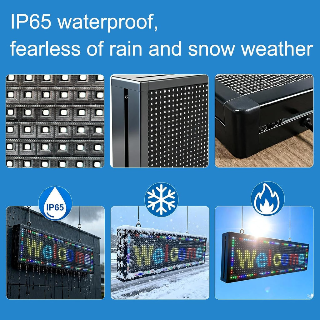 P10(26" * 14") Open Led Scrolling Sign Programmable Digital Outdoor Message Board Message Board Wifi Control Display Screen Matrix Panel Electronic For Business Full Color