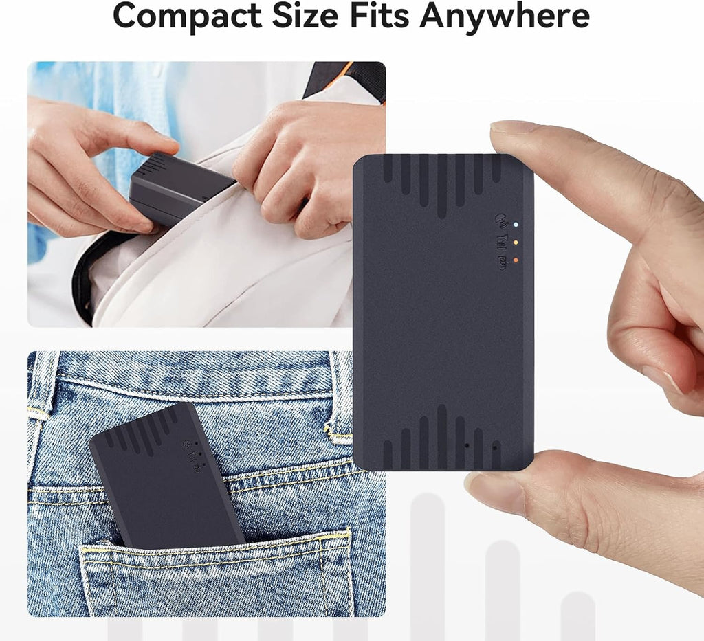 Mini GPS Tracker for Vehicles, Kids No Monthly Fee, No Subscription, 5-Days Battery Life, 4G SIM Card and Data Included, Trip History, GeoFence, Driving Alerts