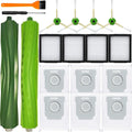 16Pcs Parts Compatible with Roomba i1+ J7 i7+ i3+ i4+ EVO i6+ i8+ i7 J7+ Plus E5 E6 E7 Robot Vacuum Cleaner Accessories Kit, 2 Rubber Main Brush 4 Filters 4 Side Brushes 6 Vacuum Bags