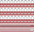 Lockout Tagout Locks, Safety Padlock, Loto Locks Keyed Differently Lock Out Tag Out 30 pcs Safety Padlocks Plastic with 30 Lockout TagOut Tags Red