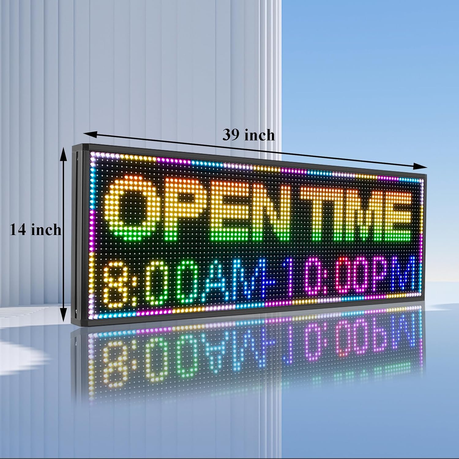 Outdoor P10 Led Scrolling Sign RGB Full Color by WIFI Control With High Brightness led sign Programmable for Business Advertising Board (39''x14'')