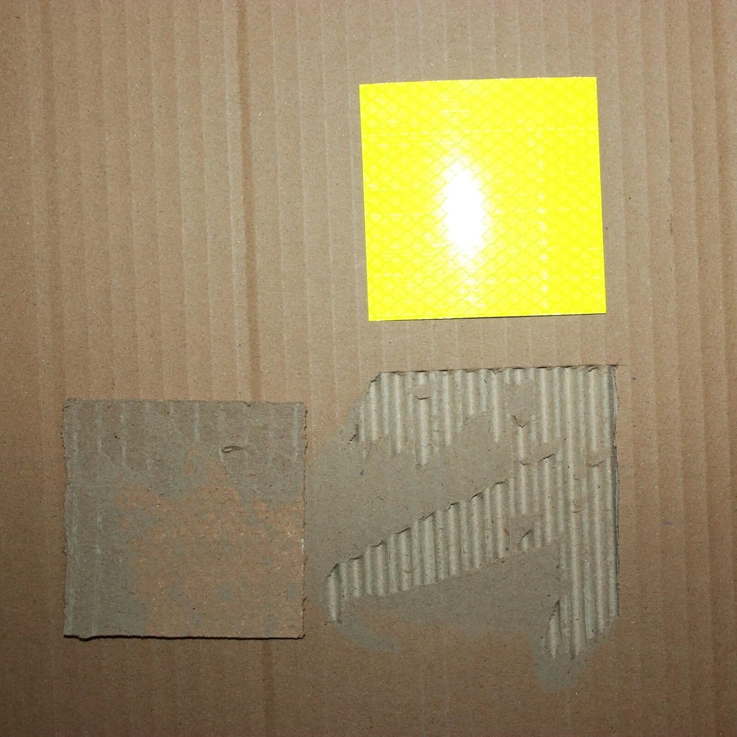 Non Fading Fluorescent Yellow Reflective Stickers 3 inch X 3 inch, Outdoor Waterproof High Visibility Safety Adhesive Reflector (100 Pcs)