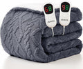 Heated Electric Blanket King Size-100"x90" Heating Blanket with 10 Heating Levels & 5 Time Settings Over-Heat Protection，Winter Warmer for Adults with ETL Certification（Grey）