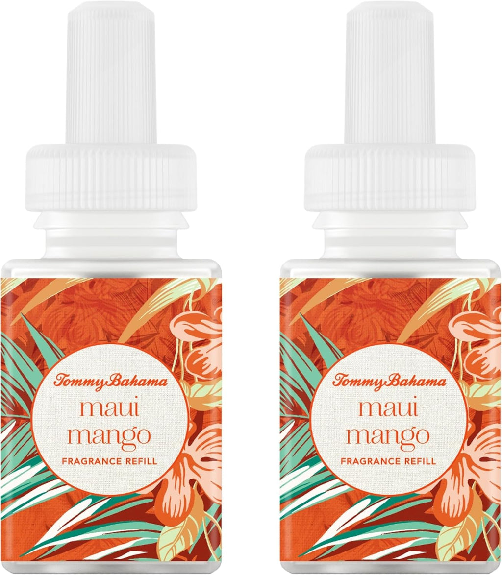 Pura & Tommy Bahama Home Scent Refill - Smart Home Air Diffuser - Up to 120-Hours of Luxury Fragrance per Refill - Home Essential - Clean & Safe Diffuser Fragrance - 2 Pack, Maui Mango