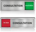 Consultation Room Door Sign with Slider, Do Not Disturb Privacy Office Sign, In Use/Available Acrylic Sliding Indicator for Business Hospital Home, Brushed Silver 8" x 2.6"