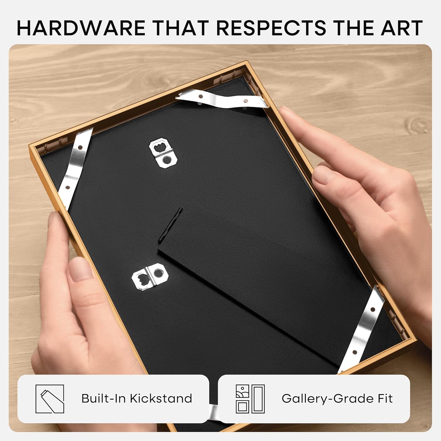 Homeforia 10x10 Picture Frame Bronze, High End Metal 10 by 10 Square Brass Frames with Mat 8 x 8 Photo, 10x10 Poster Frame Matted to 8x8 Art, Wall or Tabletop Frame, Tempered Glass, Wall Kit, Set of 2