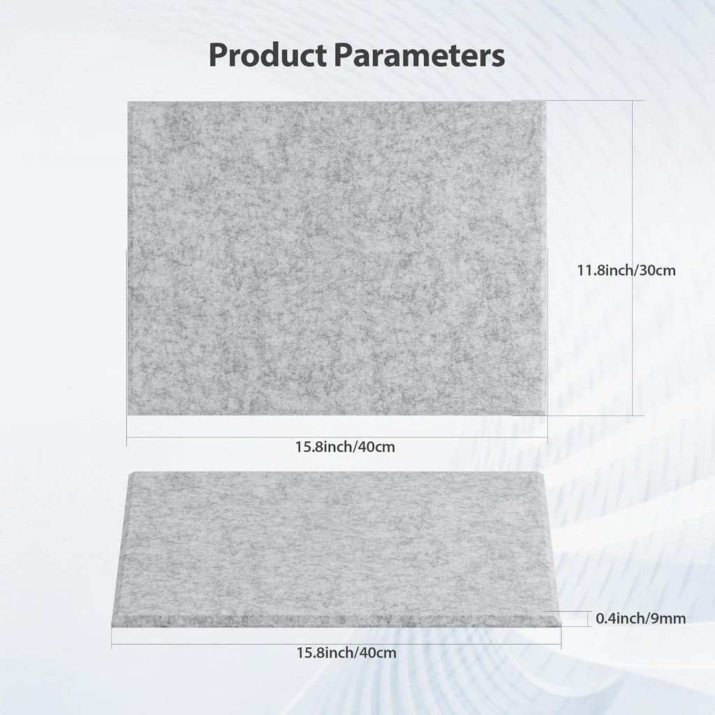 12 Pack Acoustic Panels Self Adhesive Sound Proof Foam, High Density Sound Acoustic Panel, 16X12X0.4 Inch 4:3 Rectangle Panels in Home, Office, Reccording Room, Studio,more(Silver Gray)