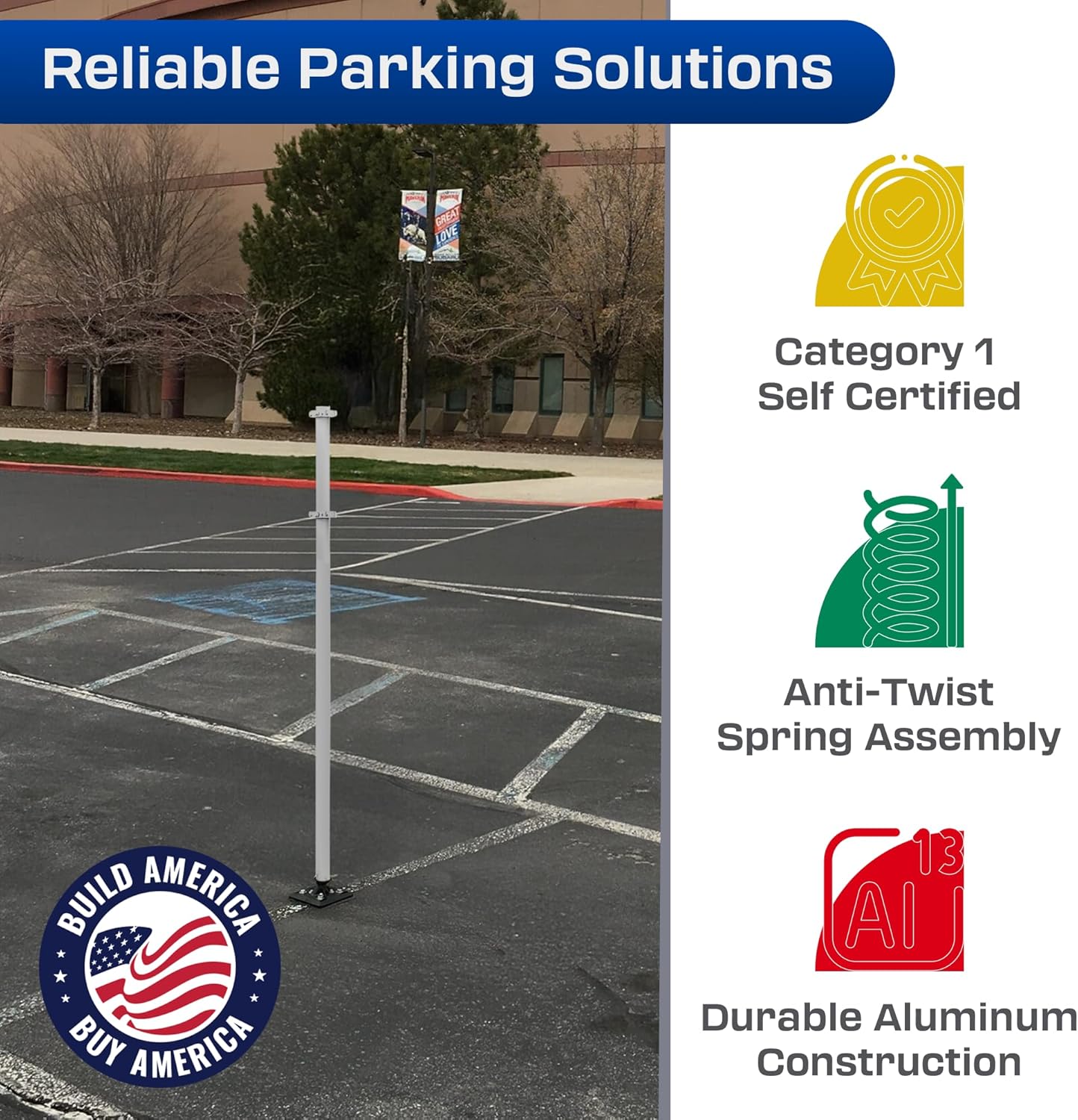 Impact Recovery - Sta-Rite Flexible Sign Post - Sign Holder for Handicap Parking Signs - Made in the USA - 78”