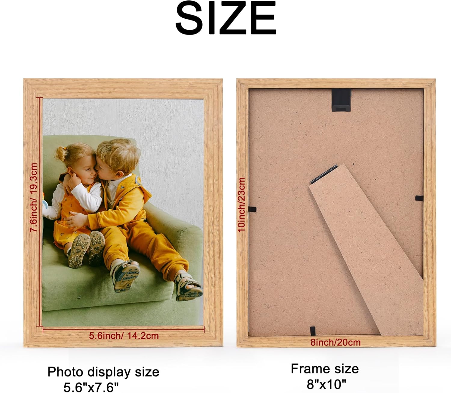 Custom Canvas Photo Prints with 8x10in Picture Framed, Personalized Picture Canvas Wall Art, Wall and Tabletop Display Photo Frame for Family Gifts for Mom/Men (Wood)