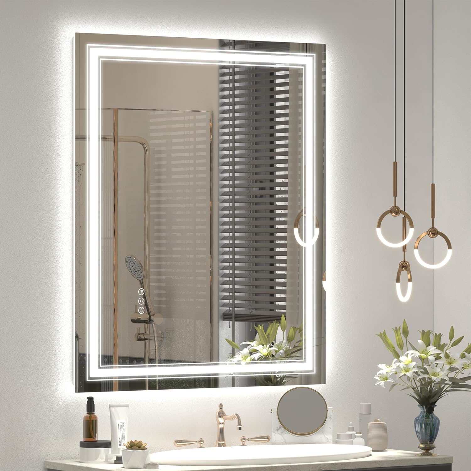 30x36 LED Bathroom Mirror, Lighted Mirror for Bathroom Wall, Backlit and Front lit, Dimmable, Anti-Fog, Shatterpoof, Memory (Horizontal/Vertical)