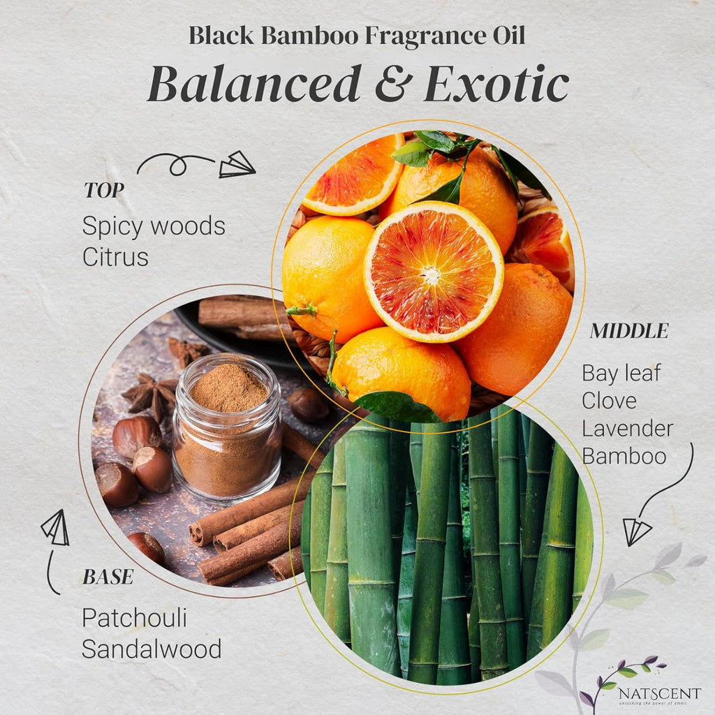 Black Bamboo Essential Oils for Diffusers for Home, Nature-derived Bamboo Essential Oil, Long-Lasting & Family-Friendly Diffuser Oils Scents, IFRA Certified, Cold Air & Ultrasonic - 16 oz