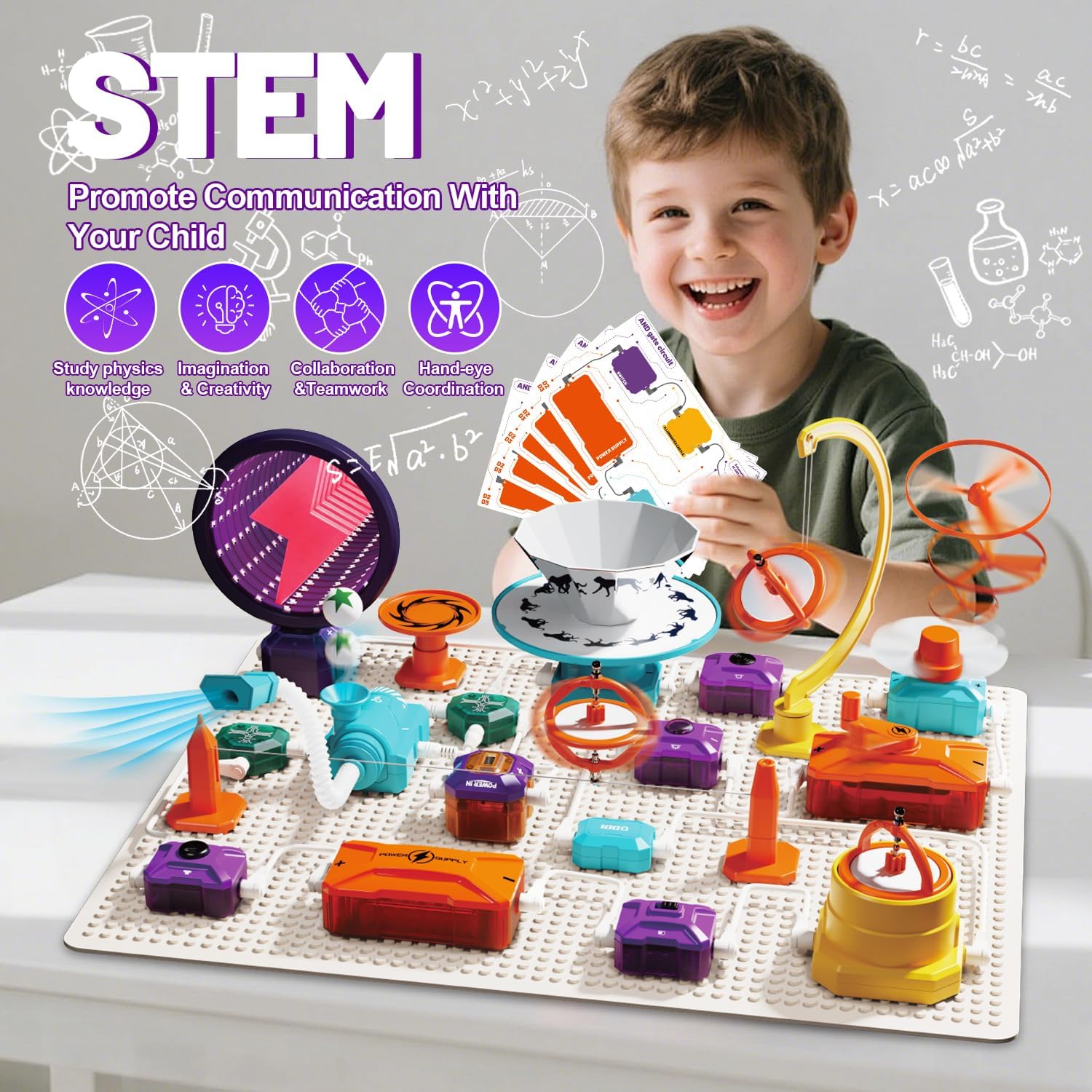 Gohero Circuits Science Kit，76 STEM Projects,Science Experiments for Kids with Fan, RGB Lights,Learning & Education toysKids Circuit Board for Kids(586 Projects+)