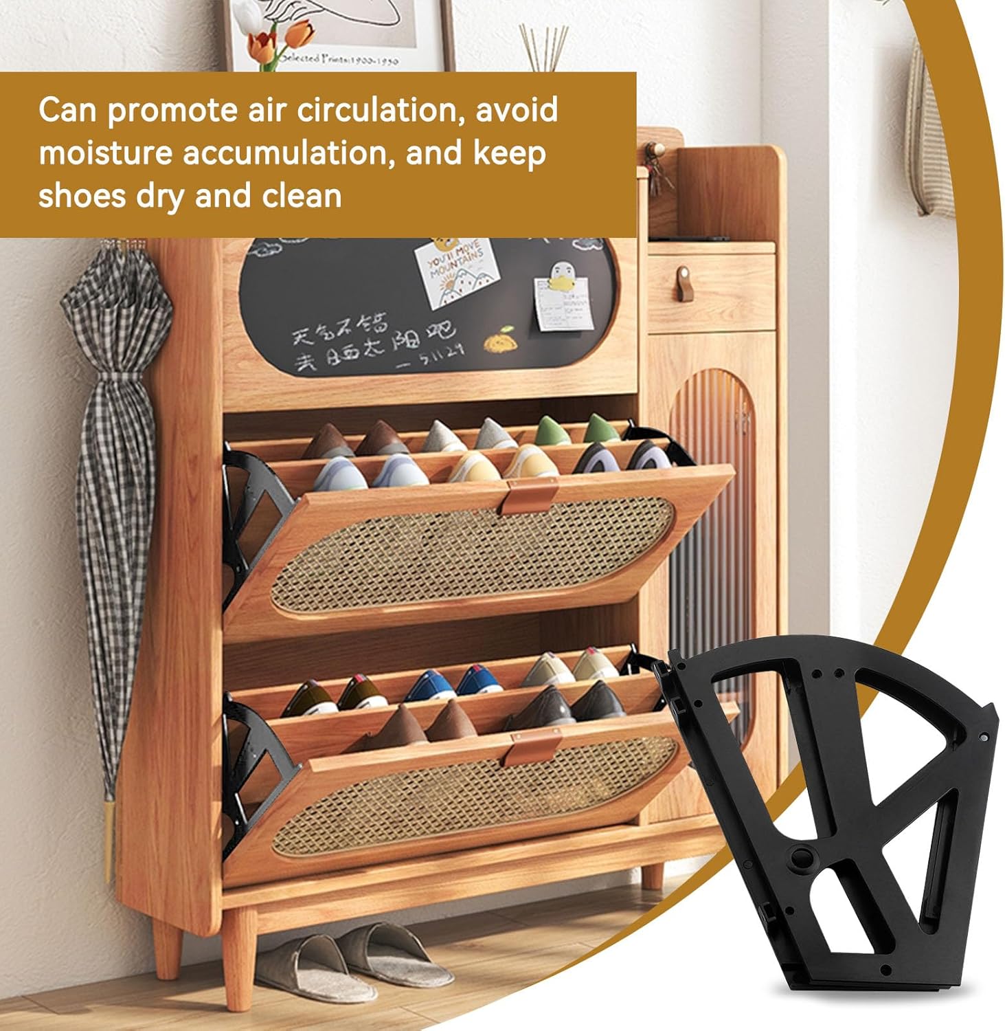 Shoe Cabinet Hinges, 2 Layers Shoes Drawer Cabinet Hinges Flip Frames Turning Rack Replacement Cabinet Flip Frame Shoe Cabinet Hardware Plastic Replacement