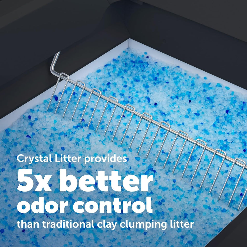 PetSafe ScoopFree Crystal Pro Self-Cleaning Cat Litter Box System – Enclosed Front-Entry – Advanced Odor Control – Includes 1 Disposable Crystal Litter Tray – Black (ZAL00-18159)