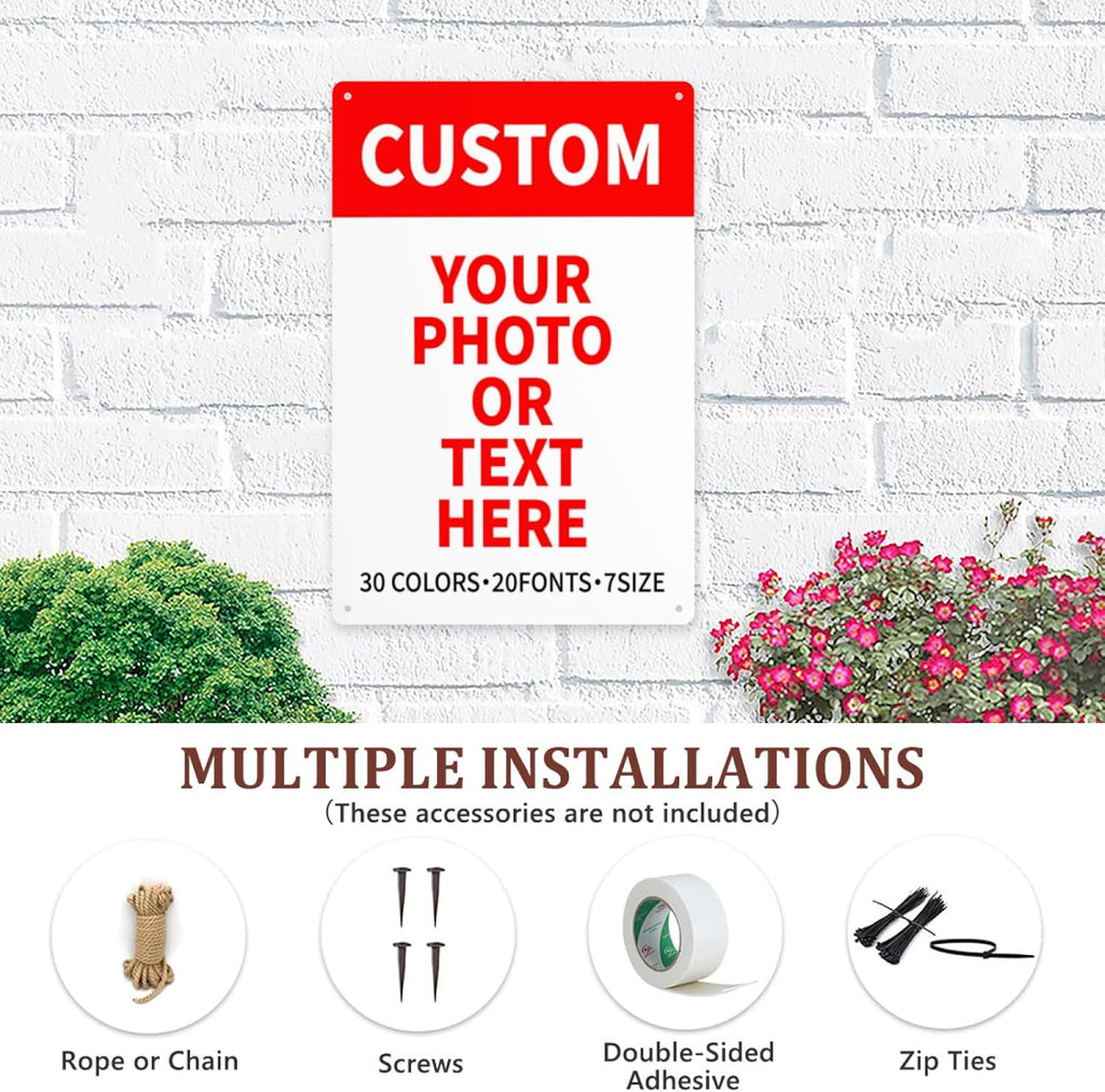 Bulk Custom Signs Outdoor Metal Sign Personalized Signs for Business, Office, Home, Road Signs, Garden Signs, Parking Signs, Decorative Signs, 8''x12''