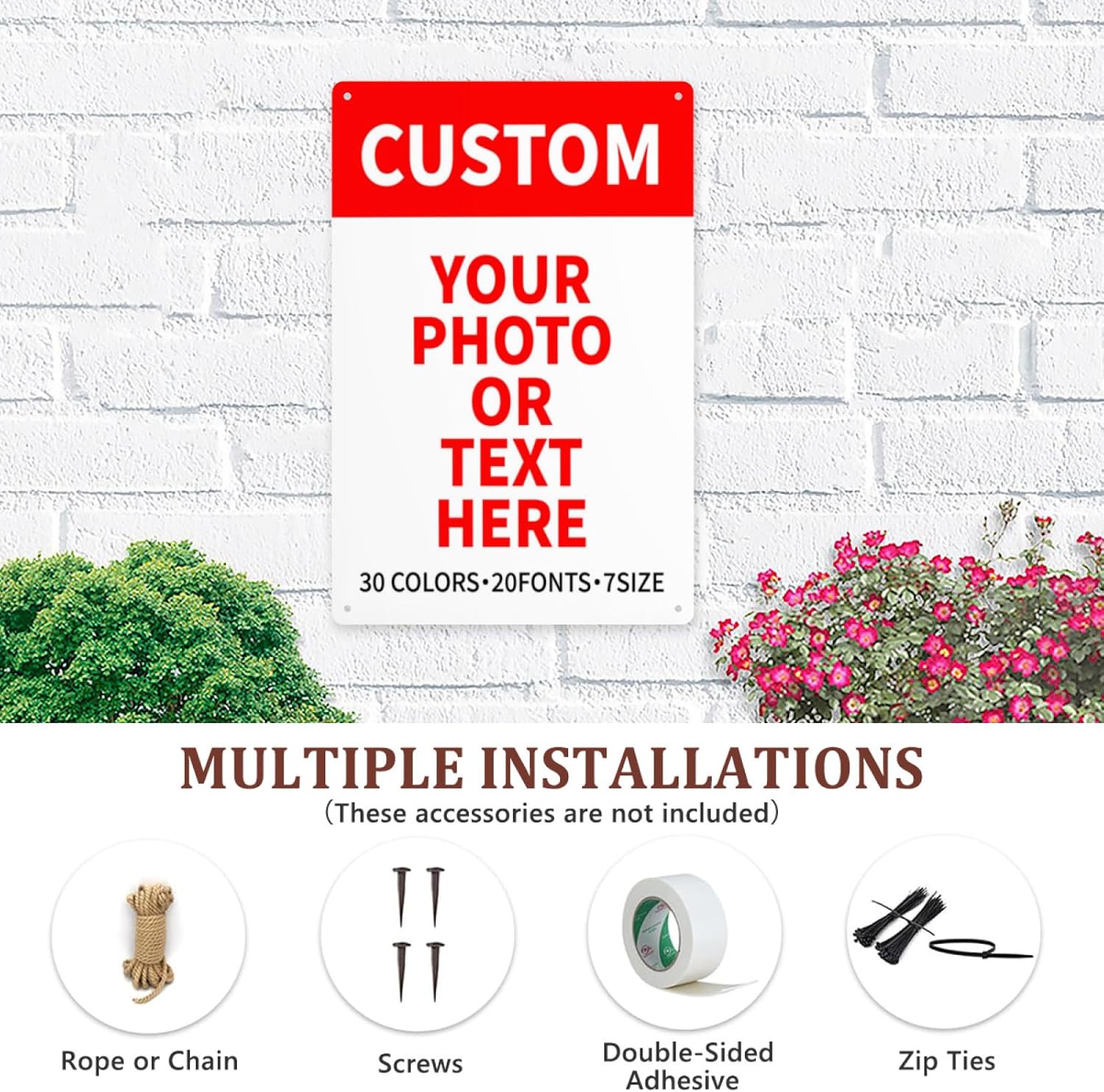 Bulk Custom Signs Outdoor Metal Sign Personalized Signs for Business, Office, Home, Road Signs, Garden Signs, Parking Signs, Decorative Signs, 12''x16''