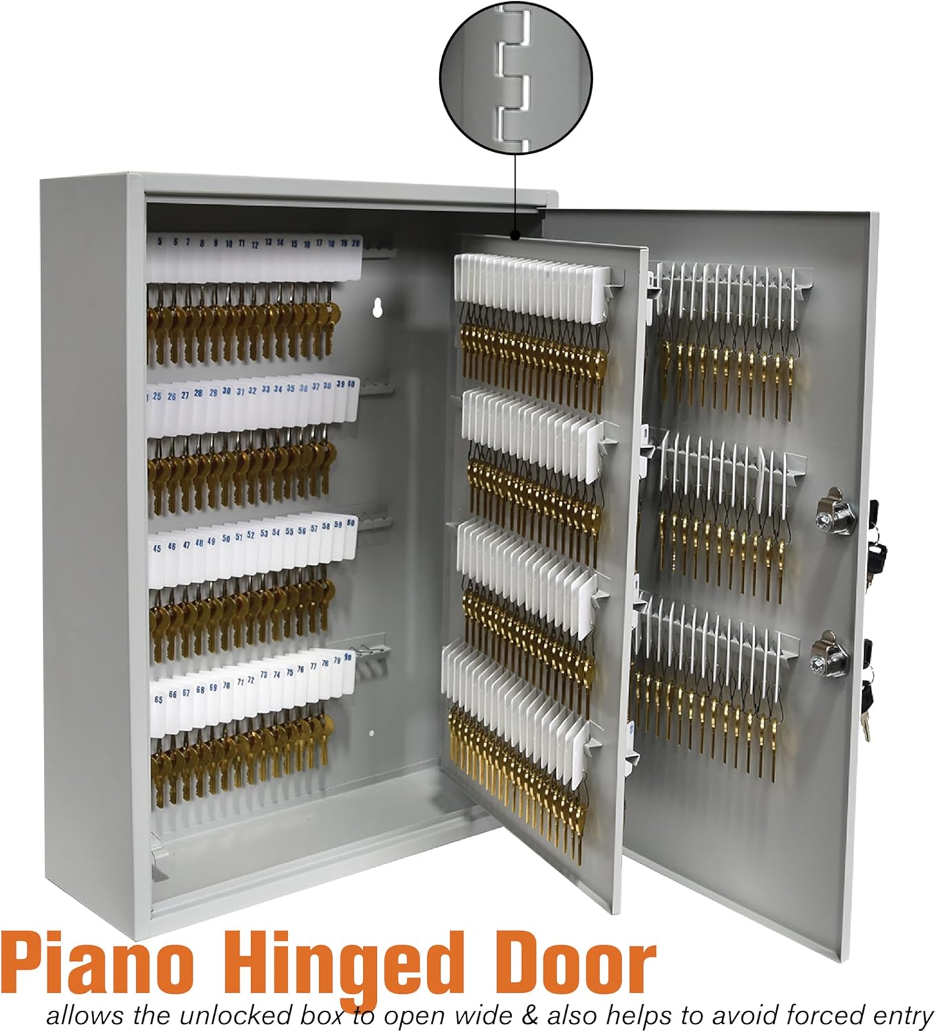 BankSupplies STEELMASTER 320 Key Cabinet - Dual Lock Control Key Box - Welded 22 Gauge Steel Construction - Scratch Resistant - Write-On Key Tags for Easy Identification
