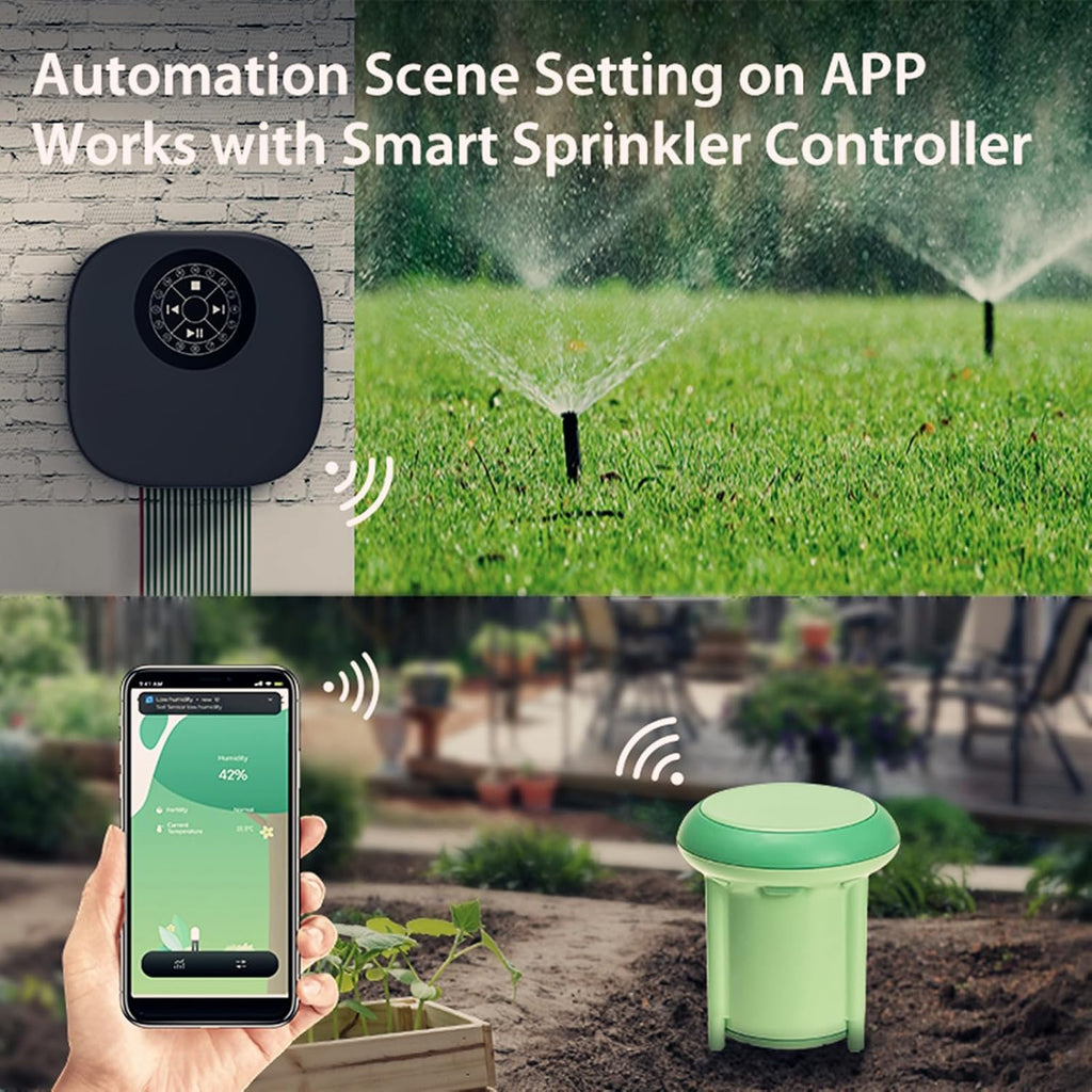 Smart Zigbee Soil Sensor, Wireless Plant Moisture & Temperature Monitor with Low Battery Alert, Ideal for Garden,Lawn,Indoor Pots,App Remote Control