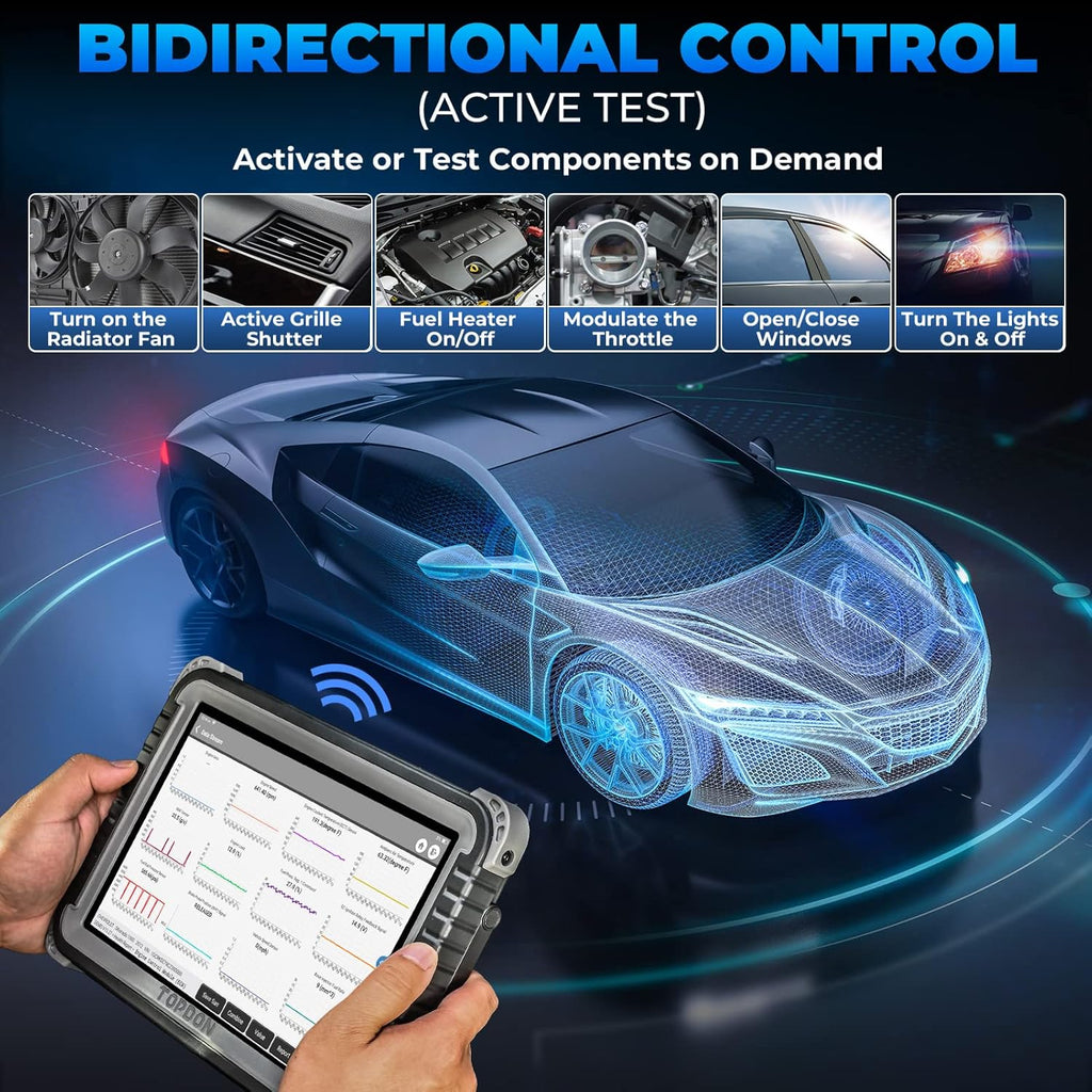 TOPDON Scanner Phoenix Plus, OE-Level ECU Code Scan Tool with Bidirectional Control, Topology Map, All System, 41+ Services, FCA SGW AutoAuth, V.A.G Guided, 2-Years Free Update, Module Configuration