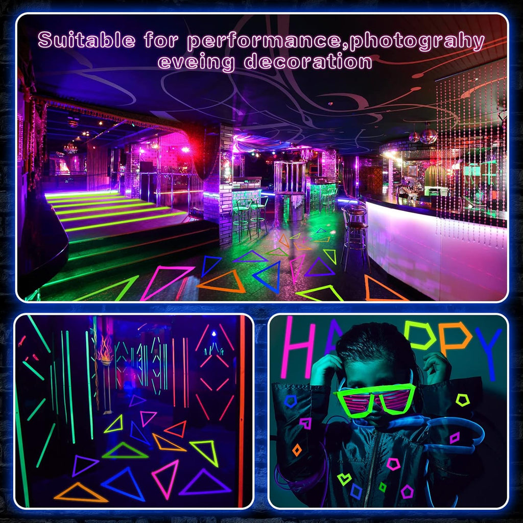 Whaline 6 Colors Neon Gaffer Cloth Tape, Fluorescent UV Blacklight Tape for UV Party (0.6 inch x 60 feet)