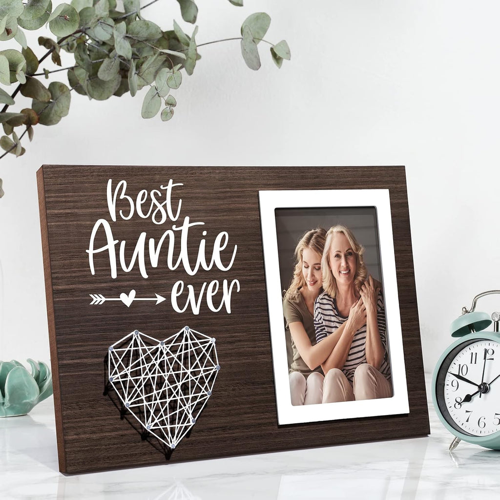 MAYICIVO Aunt Gifts from Niece Nephew, Christmas Gifts for Aunt Picture Frame, Best Auntie Ever Gift Aunts Birthday Auntie Mother's Day Gift for Aunts Women Best Aunts Photo Frame - 4x6 Photo
