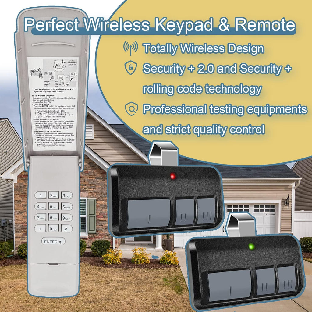 877MAX Keypad with 2 Pack 893MAX Remote, Fit for Liftmaster Garage Door Opener Keyless Entry, Keypad Replace 878MAX 376LM 377LM 877LM 977LM, Remote Replace 893LM G953EV-P2 371LM 373LM 971LM 973LM
