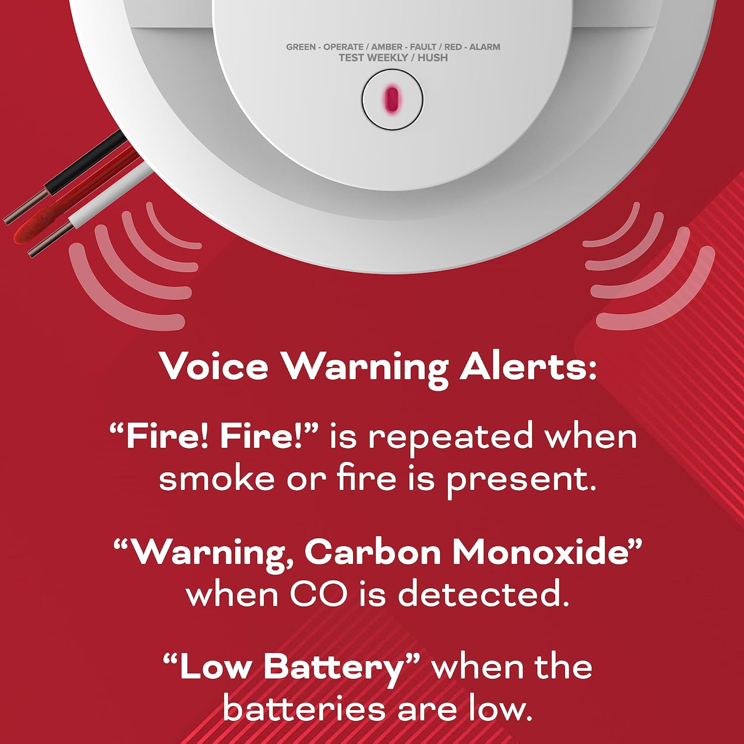 Kidde Hardwired Smoke & Carbon Monoxide Detector, AA Battery Backup, Voice Alerts, Interconnectable, LED Warning Light Indicators, 2 Pack